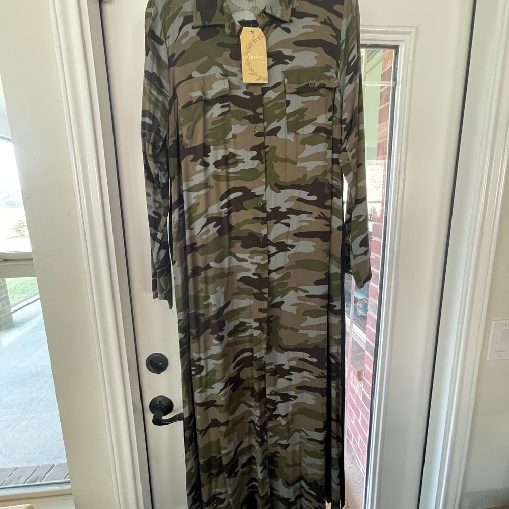 ANDREE BY UNIT Camouflage Long Duster